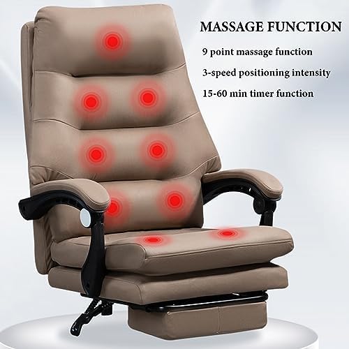 Silla de Oficina Ejecutiva Reclinable con Masaje y Reposapiés