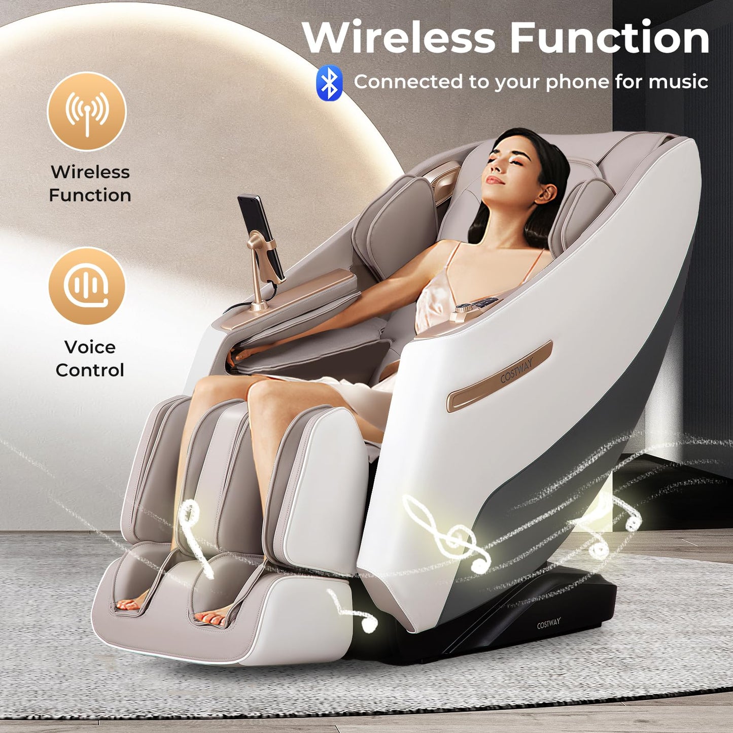 Sillón de Masaje Eléctrico con Programas, Calor y Bluetooth