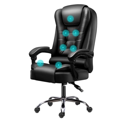Widppsopt Silla de Escritorio de Cuero con Masaje y Ruedas