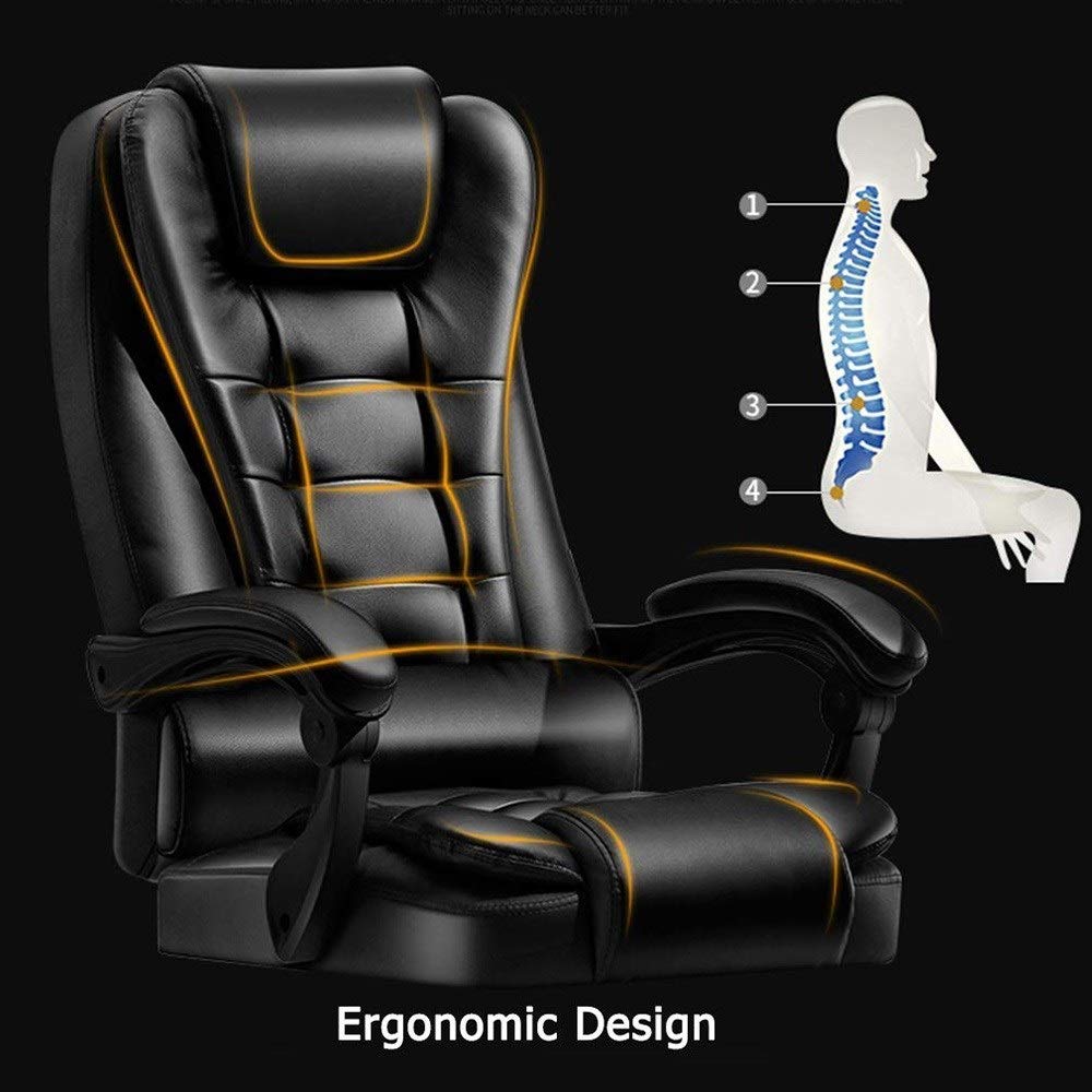 FYMLP Silla Ergonómica de Oficina con Masaje Cuero