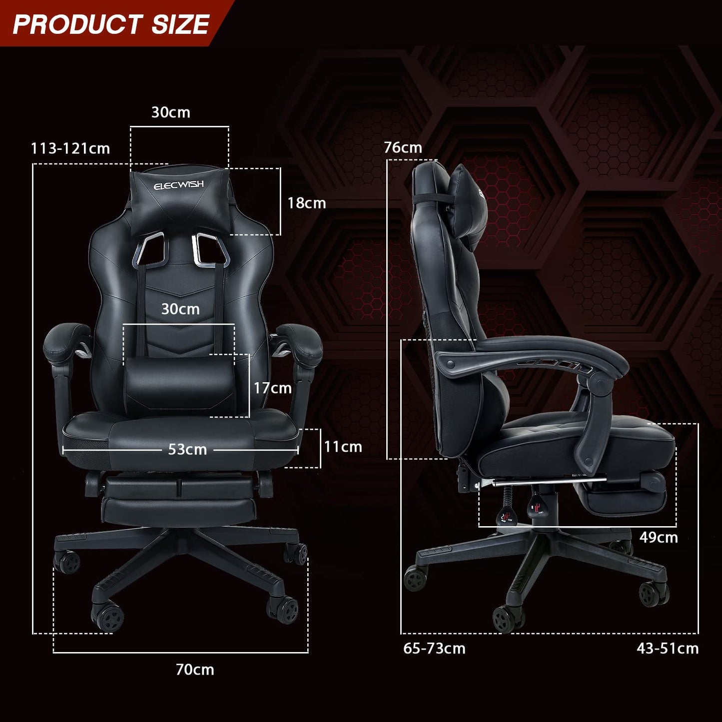 Fullwatt Silla de Juegos Reclinable con Masaje y Reposapiés