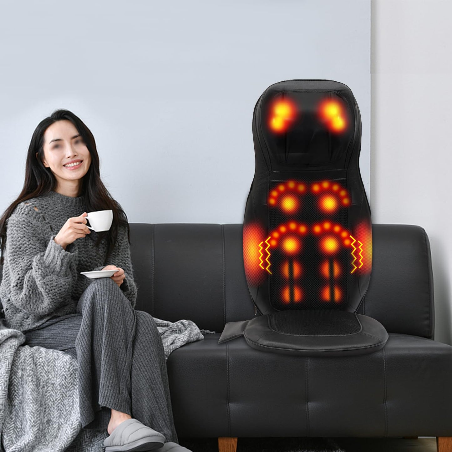 HOARLICN Sillón de Masaje Shiatsu 60x71 cm con Calor