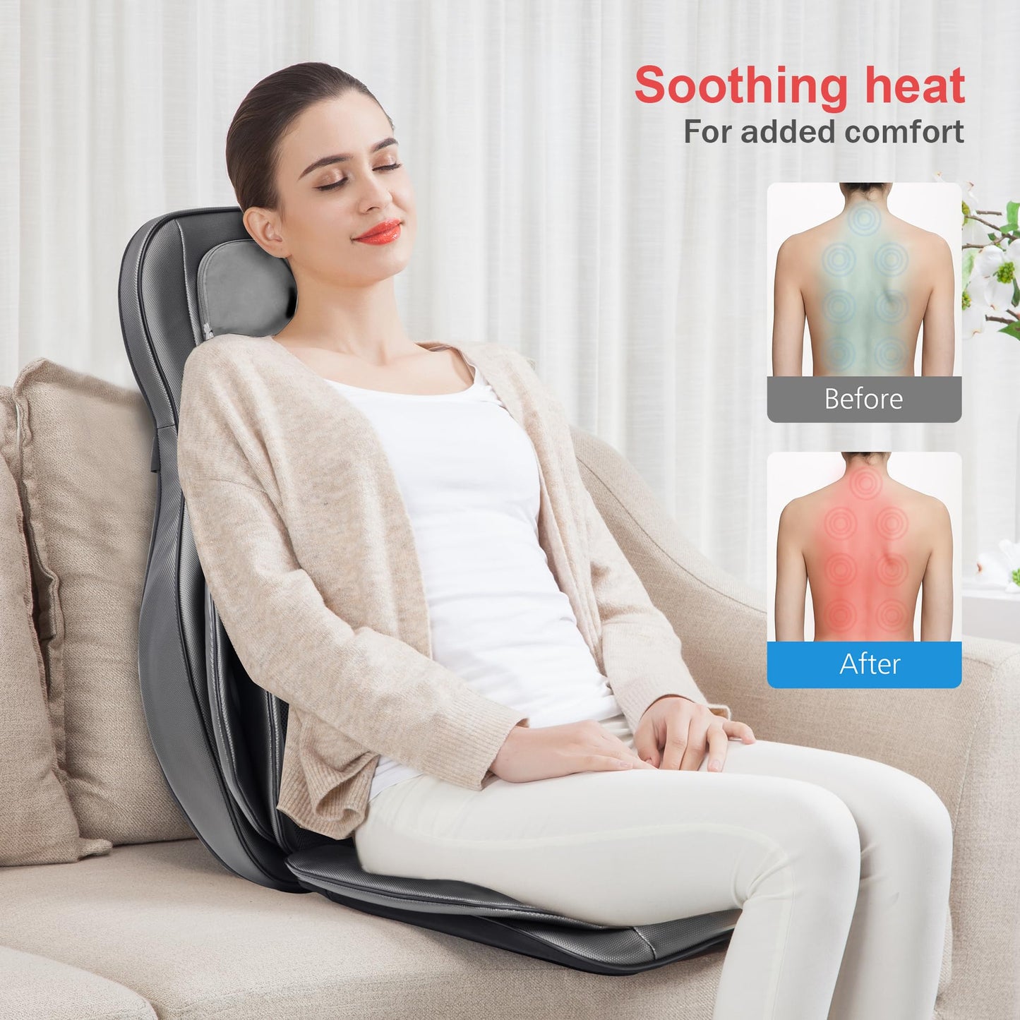 Comfier Masajeador de Cuello y Espalda con Calor Shiatsu